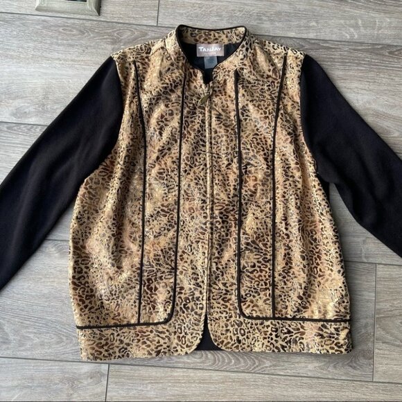 TanJay  Leopard Print Knitted Full Zip Jacket - Picture 5 of 15